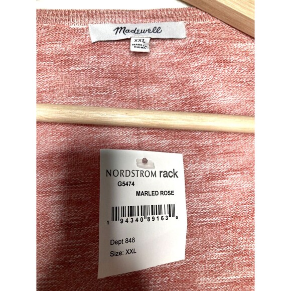 Madewell Summer Ryder Waterfall Cardigan Sweater in Marled Rose Size XXL NWT - Picture 10 of 10